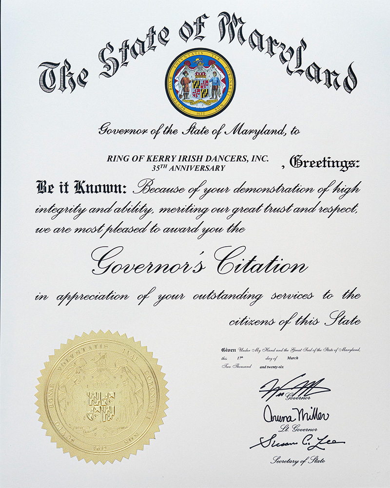 Governor's Citation